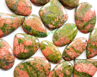 Unakite Cabochon, Wholesale Lot Unakite Cabochon By Weight With Different Shapes And Sizes For Jewelry Making