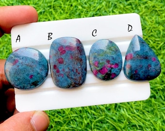 Ruby Kyanite Cabochon Loose Gemstone For Jewelry Making, AAA+ Natural Ruby Kyanite For Handmade Jewelry and Wire Wrap - 34900-34903