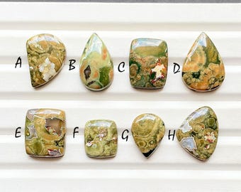 Rainforest Jasper Cabochon Loose Gemstone For Jewelry Making, AAA+ Natural Rainforest Jasper For Handmade Jewelry And Wire Wrap -28485-28492