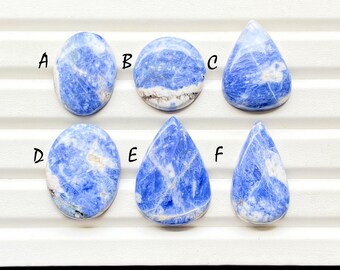 Selected Sodalite Cabochon Loose Gemstone For Jewelry Making , AAA+ Natural Sodalite Cabochon Gemstone For Wire Wrap - 27733-27738