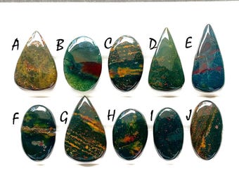 Selected Blood Stone Cabochon Loose Gemstone For Jewelry Making, AAA+ Natural Blood Stone Cabochon Gemstone For Wire Wrap - 25058-25067