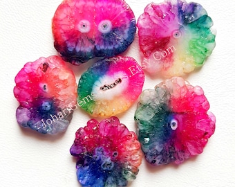 Rainbow Color Solar Quartz Cabochon, Solar Quartz Druzy Wholesale Lot By Weight With Different Shapes And Sizes Used For Jewelry Making