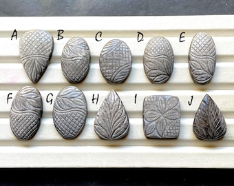 Silver Sheen Obsidian Mughal Carving Cabochon Loose Gemstone For Jewelry, Natural Silver Sheen Obsidian Gemstone For WireWrap -  33558-33567