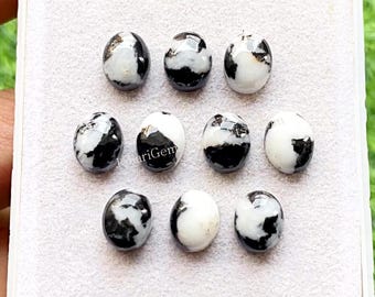 White Buffalo Turquoise 8X10 MM Calibrated Oval Shape With Flat Back Gemstone Cabochon 10 Pieces Lot For Handmade Jewelry And Jewelry Making