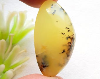 Yellow Dendritic Opal Cabochon Loose Gemstone For Jewelry Making, AAA+ Natural Yellow Dendritic Opal Gemstone For Wire Wrap - 21400-21403