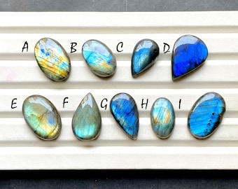 Multi Blue Labradorite Cabochon Loose Gemstone For Jewelry Making, AAA+ Natural Multi Blue Labradorite Gemstone For Wire Wrap - 32633-32641