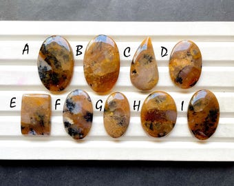 New Brown Dendritic Opal Cabochon Loose Gemstone For Jewelry Making, AAA+ Natural Brown Dendritic Opal For Handmade Jewelry - 30694-30702