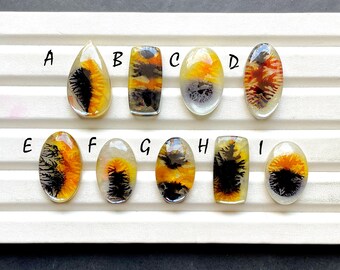 Selected Scenic Agate Doublet Cabochon Loose Gemstone For Jewelry Making, AAA+ Synthetic Scenic Agate Doublet For Wire Wrap - 32133-32141