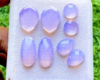 Lavender Quartz Fancy Cut Mix Shape With Flat Back Gemstone 8 Pieces Lot For Jewelry Making | Size : 20-10 MM | AAA+ Lavender Quartz - 35633