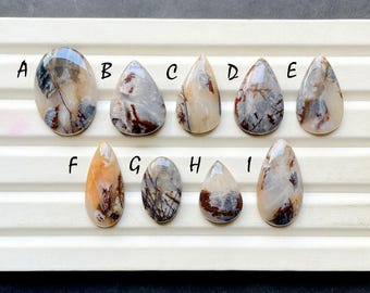 NEW Coconut Jasper Cabochon Loose Gemstone For Jewelry Making, AAA+ Natural Coconut Jasper Gemstone Cabochon For Wire Wrap - 32412-32420