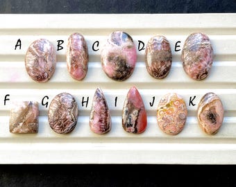 New Textured Rhodochrosite Cabochon Loose Gemstone For Jewelry Making, RARE Natural Rhodochrosite For Wire Wrap - 34654-34664