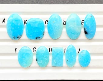 Blue Hemimorphite Cabochon Loose Gemstone For Jewelry Making, AAA+ Natural Rare Blue Hemimorphite Cabochon For Wire Wrap - 25467-25476