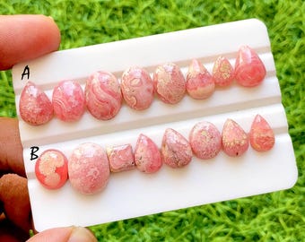 Pink Blush Rhodochrosite Cabochon Loose Gemstone For Jewelry Making, AAA+ Natural Pink Rhodochrosite For Wire Wrap - 36628-36629