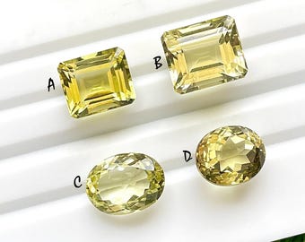Lemon Topaz Green Gold Gemstone Faceted Loose Gemstone For Jewelry, AAA+ Natural Lemon Topaz Gemstone For Handmade Jewelry - 25351-25354
