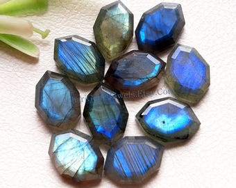 Top Blue Labradorite Fancy Cut Marquise 10X14 MM With Flat Back Gemstone 10 Pieces Lot Used For Jewelry Making