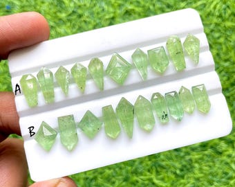Green Kyanite Fancy Shape With Flat Back Loose Gemstone 10 Pieces Lot, AAA+ Natural Green Kyanite Lot For Jewelry Making - 26316-26317