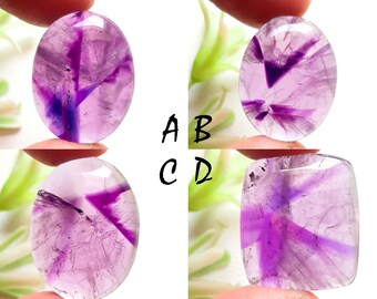 TRAPICHE AMETHYST Cabochon Loose Gemstone, Top Quality Trapiche Amethyst for Jewelry Making and Wire Wrapping - 12850-12853