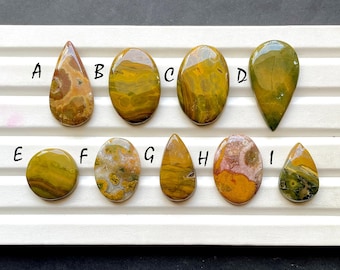 NEW Ocean Jasper Cabochon Loose Gemstone For Jewelry Making, AAA+ Natural Ocean Jasper Gemstone Cabochon For Wire Wrap - 30472-30480