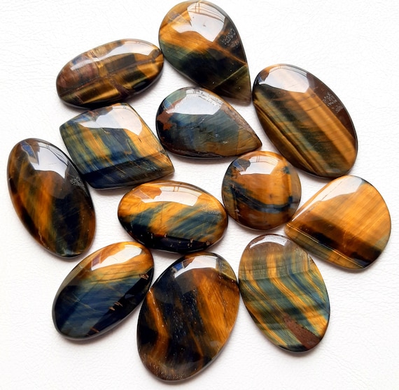 New Multi Tiger's eye Cabochon Lot, Wholesale Lot Tiger Eye Cabochon By Weight With Different Shapes And Sizes Used For Jewelry Making