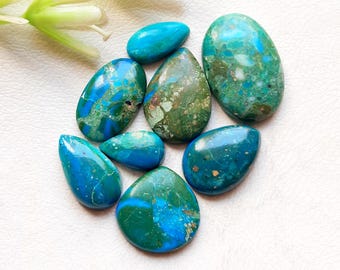 NEW Chilean Opal Cabochon Loose Gemstone 8 Pieces Lot For Jewelry Making | Size : 23-14 MM | AAA+ Natural Chilean Opal Flatback Lot  - 31740