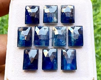 Blue Kyanite Rose Cut 10X14 MM Rectangle Shape With Flat Back Gemstone 5 Pieces Lot, AAA+ Natural Blue Kyanite Gemstone For Jewelry Making