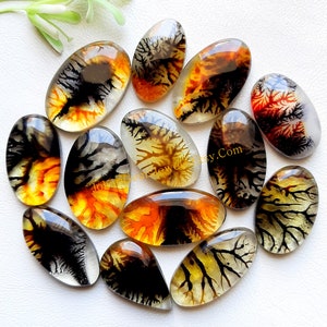 Lote al por mayor de cabujón doble de ágata escénica sintética AAA+, por peso, con diferentes formas y tamaños para la fabricación de joyas.