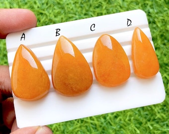 Sunset Glow Orange Aventurine Cabochon For Wire Wrap, Natural Aventurine Loose Stones, Polished Cabochons for Jewelry Making - 35832-35835