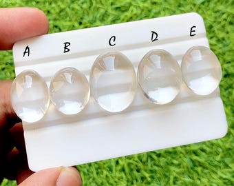 Himalayan Clear Quartz Cabochon Loose Gemstone, AAA+ Natural Himalayan Clear Quartz Cabochon For Wire Wrap And Handmade Jewelry- 36315-36319