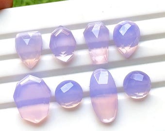 Lavender Quartz Fancy Cut Mix Shape With Flat Back Gemstone 8 Pieces Lot For Jewelry Making | Size : 20-10 MM | AAA+ Lavender Quartz - 32543