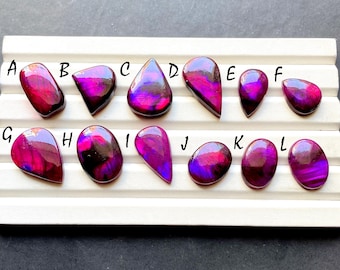 Selected Dyed Purple Labradorite Cabochon Loose Gemstone For Jewelry Making, AAA+ Dyed Purple Labradorite For Wire Wrap - 33724-33735