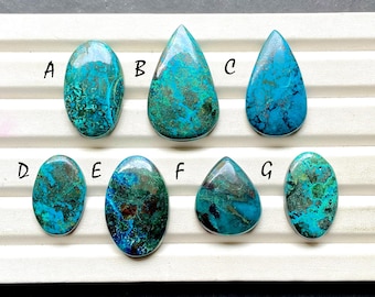 Selected Deep Blue Azurite Cabochon Loose Gemstone For Jewelry Making, AAA+ Natural Deep Blue Azurite Gemstone For Wire Wrap - 34064-34070