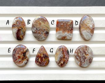 NEW RED Crazy Lace Cabochon Loose Gemstone For Jewelry Making, AAA+ Natural Red Crazy Lace For Handmade Jewelry And Wire Wrap - 30456-30463