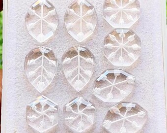 New Clear Quartz Precision Hand Cut And Carved Fancy Shape Gemstone 5 Pairs Lot | Size : 12-16 MM | Natural Clear Quartz For Jewelry Making