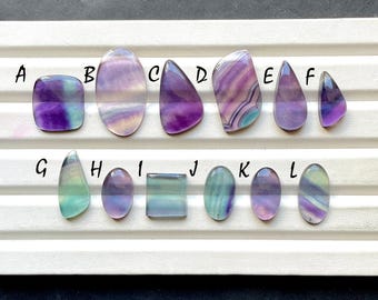 Beautiful Purple Fluorite With Multi Color Cabochon Gemstone For Handmade Jewelry, AAA+ Natural Multi Fluorite For Wire Wrap - 31993-32004
