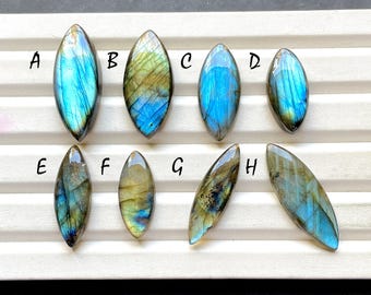 Multi Blue Labradorite Marquise Shape Cabochon Loose Gemstone For Jewelry Making, AAA+ Natural Labradorite For Wire Wrap - 31929-31936