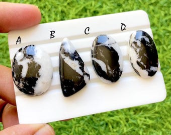 White BUFFALO TURQUOISE Cabochon Loose Gemstone For Jewelry Making, AAA+ Buffalo Turquoise For Handmade Jewelry And Wire Wrap - 36634-36637