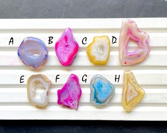 Colourful Window Druzy Cabochon Loose Gemstone For Jewelry Making, AAA+ Natural Druzy Dyed Cabochon Gemstone For Wire Wrap - 30979-30986