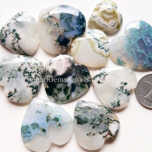 Boom Mos Agaat Hart vorm Flatback Cabochon gebruikt voor sieraden maken, hanger - afgeprijsde hart vorm edelsteen Lot