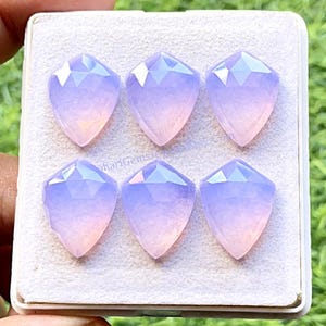 Lavender Quartz Fancy Shield Shape Rose Cut With Flat Back Gemstone 6 Pieces Lot | Size : 20X15 MM | AAA+ Lavender Quartz For Jewelry Making