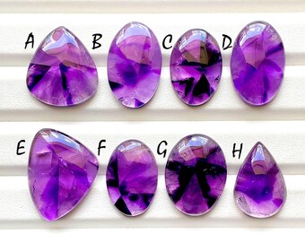 Selected AMETHYST STAR Cabochon Loose Gemstone, Top Quality Rare Amethyst Star Cabochon for Jewelry Making and Wire Wrapping - 24474-24481