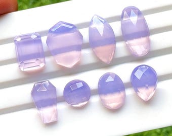 Lavender Quartz Fancy Cut Mix Shape With Flat Back Gemstone 8 Pieces Lot For Jewelry Making | Size : 20-10 MM | AAA+ Lavender Quartz - 32538