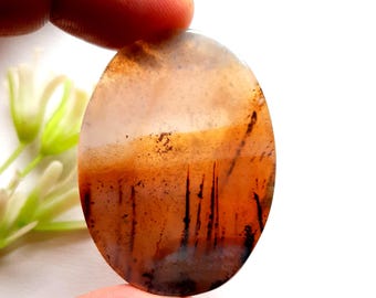 Rare Quality Scenic Agate Cabochon Loose Gemstone For Jewelry Making  | Size: 46X33X4 | Scenic Agate For Handmade Jewelry - 16697
