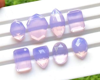 Lavender Quartz Fancy Cut Mix Shape With Flat Back Gemstone 8 Pieces Lot For Jewelry Making | Size : 20-14 MM | AAA+ Lavender Quartz - 32541