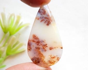 Rare Scenic Dendritic Opal Cabochon Loose Gemstone For Jewelry Making | Size: 42X23X5 MM | AAA+ Natural Dendritic Opal For Wire Wrap - 18463