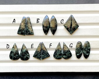 Gabru Jasper Pair Cabochon Loose Gemstone For Jewelry Making, AAA+ Natural Gabru Jasper Matching Pair Cabochon For Earring - 29427-29433