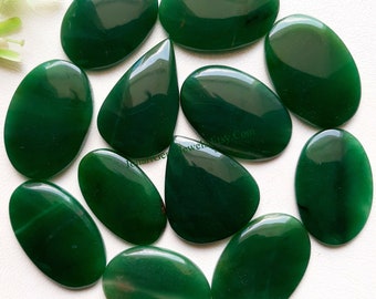 GREEN JADE Cabochon Wholesale Lot By Weight With Different Shapes And Sizes Used For Jewelry Making And Wire Wrapping