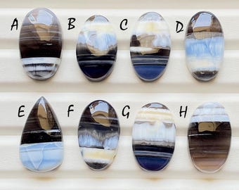 Vibrant Blue Owyhee Opal Cabochon Loose Gemstone For Jewelry Making, AAA+ Owyhee Blue Opal Gemstone For Handmade Jewelry - 24316-24323