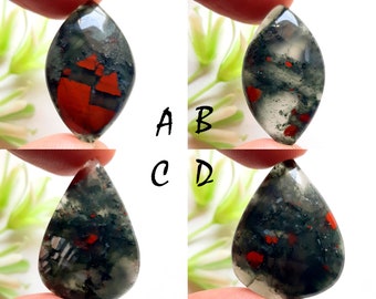AFRICAN BLOODSTONE Cabochon Loose Gemstone, AAA+ African Bloodstone Cabochon For Handmade Jewelry and Wirewrap - 9531-9534
