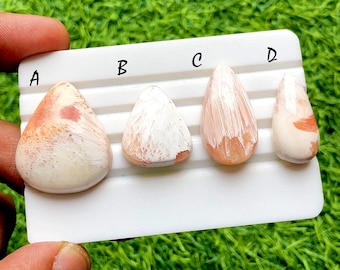 Pink Scolecite Cabochon Loose Gemstone For Jewelry Making, AAA+ Natural Pink Scolecite For Handmade Jewelry And Wirewrap -  34764-34767