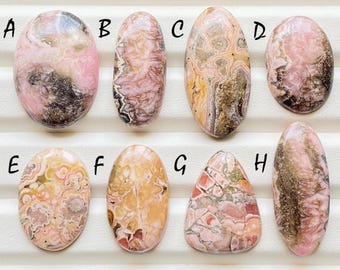 New Textured Rhodochrosite Cabochon Loose Gemstone For Jewelry Making, RARE Natural Rhodochrosite For Wire Wrap - 24348-24355